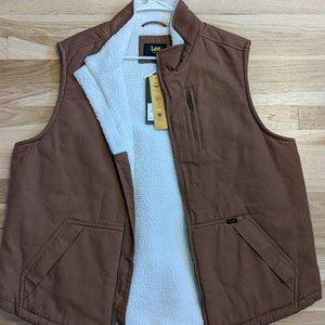 Lee Cotton Canvas Shearling Vest (L)